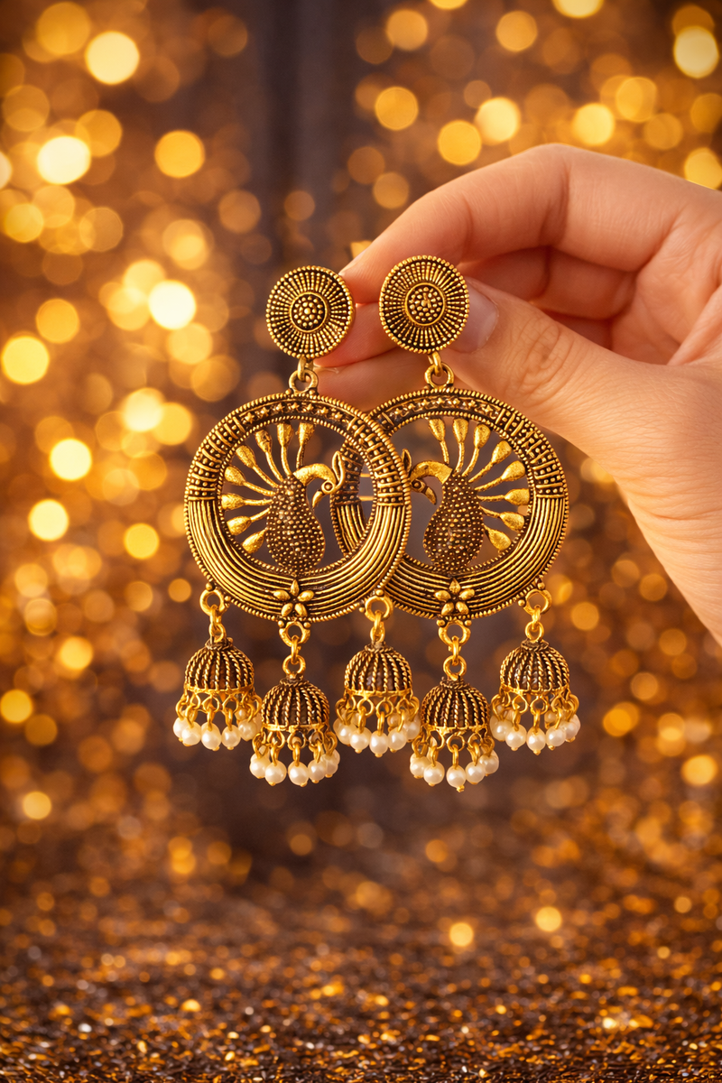 Traditional Oxidised Earrings