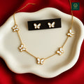 STAINLESS STEEL WHITE BUTTERFLY NECKLACE SET