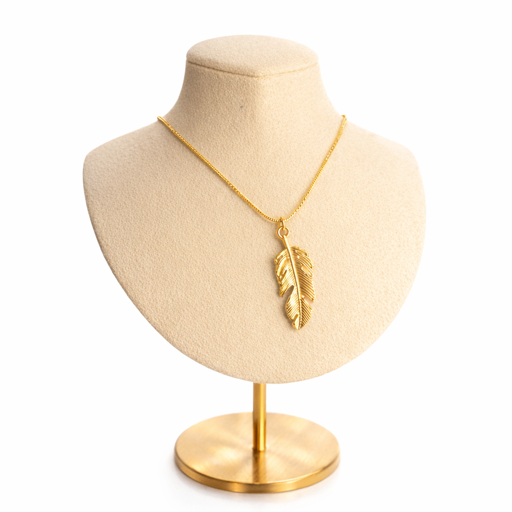 AURORA STAINLESS STEEL LEAF PENDANT NECKLACE