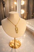 AURORA STAINLESS STEEL LEAF PENDANT NECKLACE