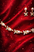 CUBIC ZIRCONIA DELICATE NECKLACE WITH 2-TONE PLATING