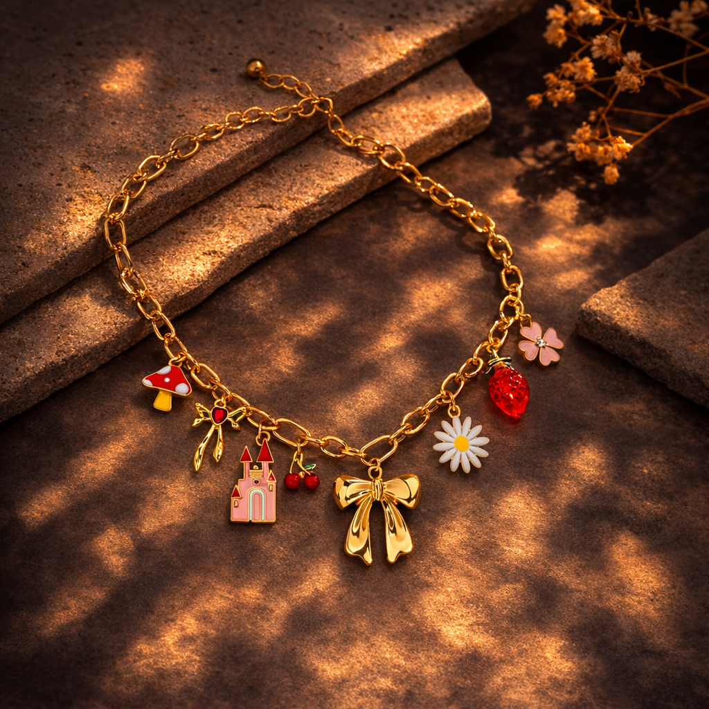 1 PIECE FUNKY JEWELRY NECKLACE, FASHION BOW PENDANT CHOKER, FASHION ACRYLIC 3D STRAWBERRY, FAIRY TALE CASTLE,CUTE MUSHROOM,DAISY FLOWER CHARM PENDANT SUITABLE FOR EVERYDAY&PARTY WEAR