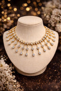 CZ CLASSIC NECKLACE SET WITH 2-TONE PLATING