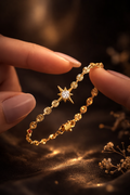 1 PIECE STAINLESS STEEL SPARKLING STAR BRACELET FOR WOMEN