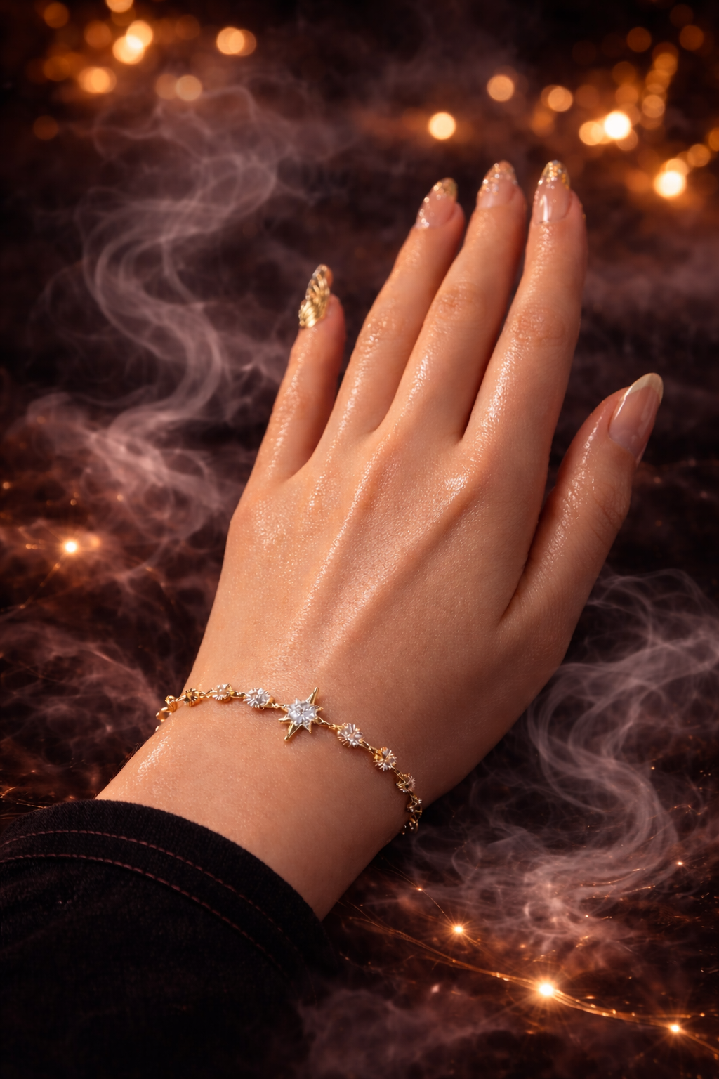 1 PIECE STAINLESS STEEL SPARKLING STAR BRACELET FOR WOMEN
