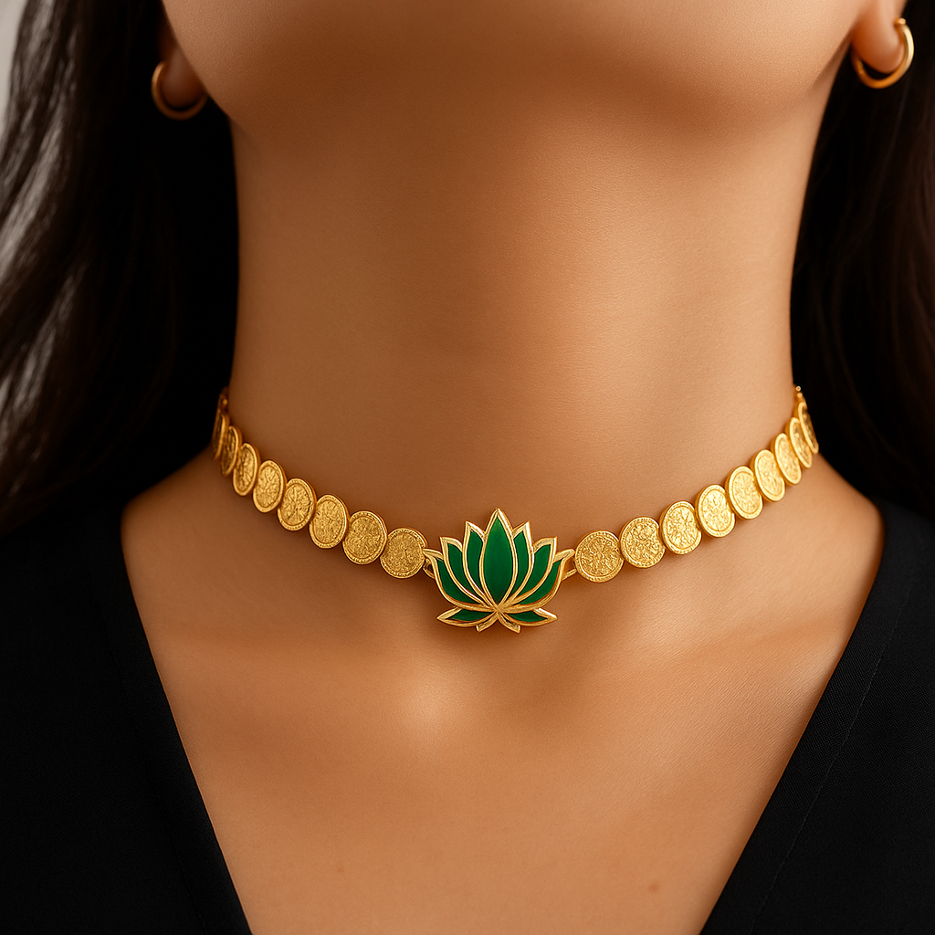LAYERED LOTOUS COIN NECKLACE SET