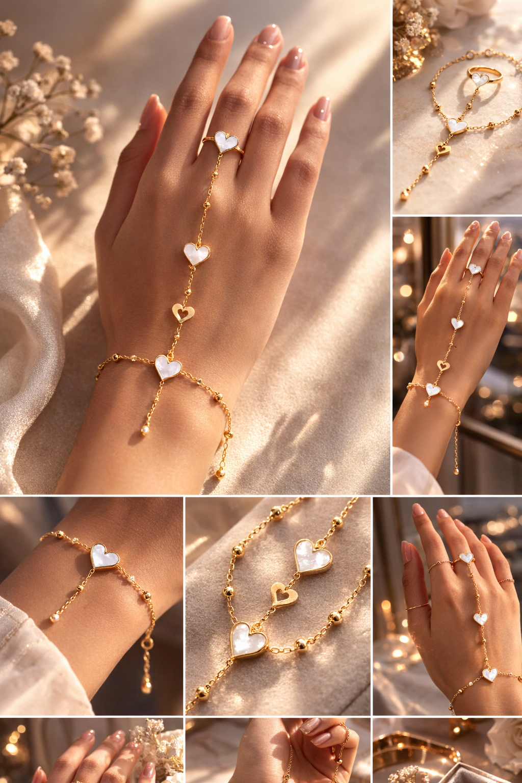 AMOUR LINK HAND CHAIN ATTACHED WITH RING