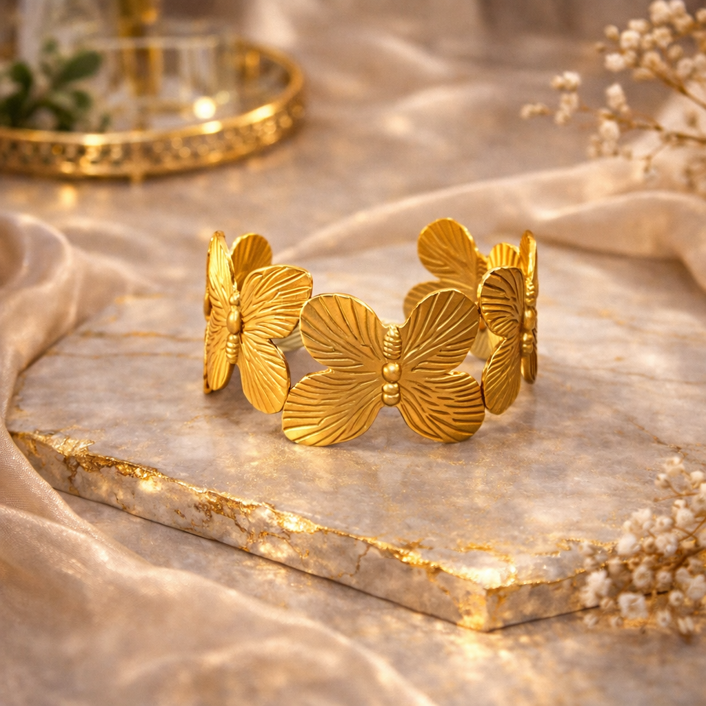GOLDEN BUTTERFLY CUFF BRACELET