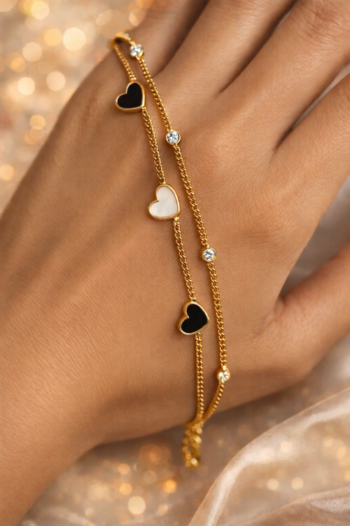 AMOUR DOUBLE LAYERED CHAIN BRACELET