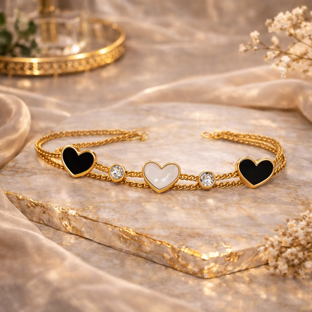 AMOUR DOUBLE LAYERED CHAIN BRACELET