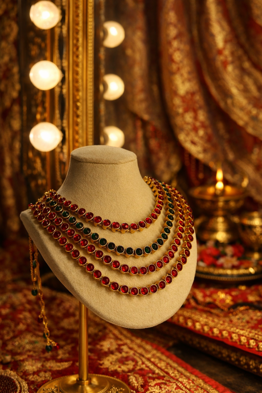 ROYAL RUBY HERITAGE LAYERS-NECKLACE SET