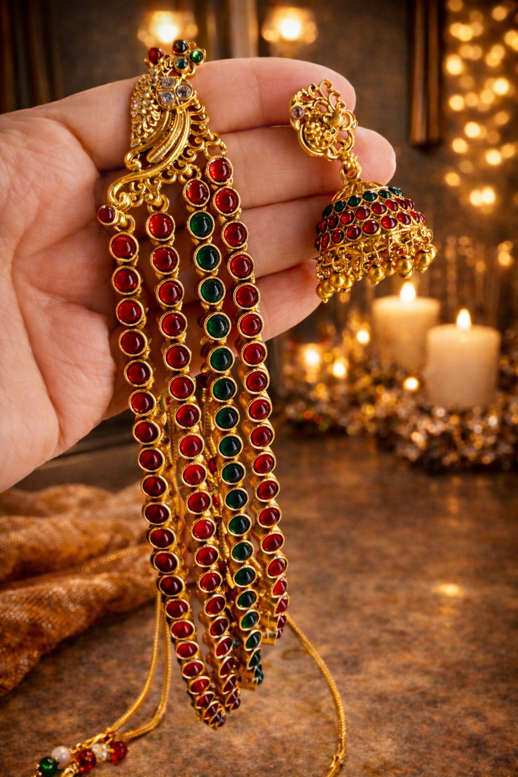 ROYAL RUBY HERITAGE LAYERS-NECKLACE SET