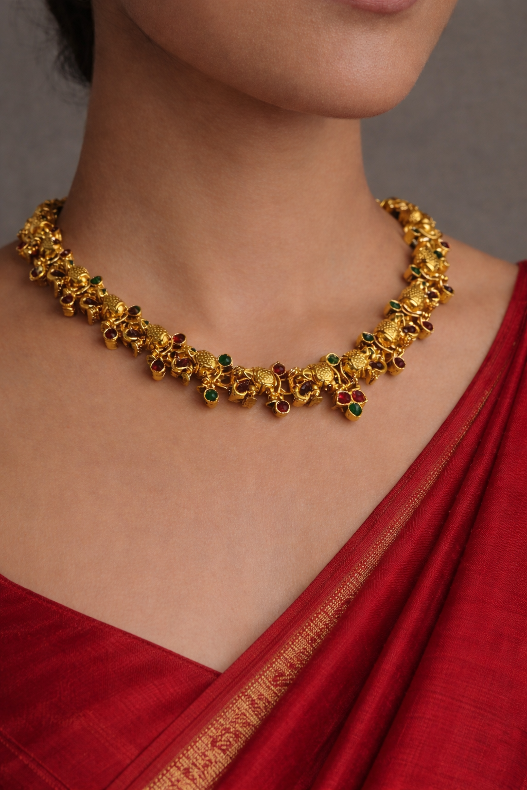 IMPERIAL ELEPHANT ANTIQUE CHOKER
