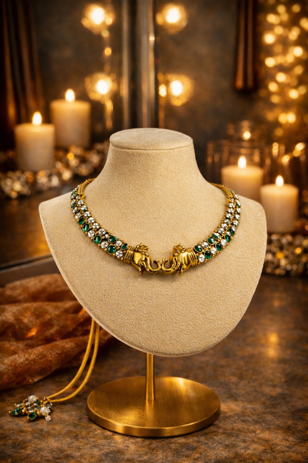 ROYAL EMERALD ELEPHANT CHOKER