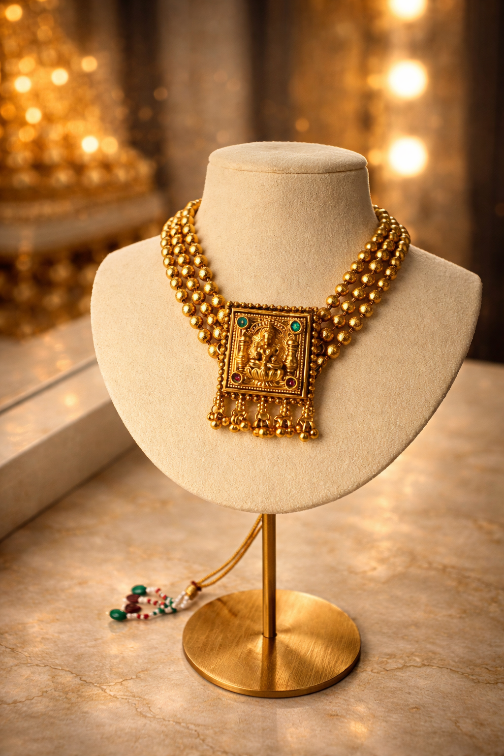 TEMPLE HERITAGE GOLD NECKLACE SET