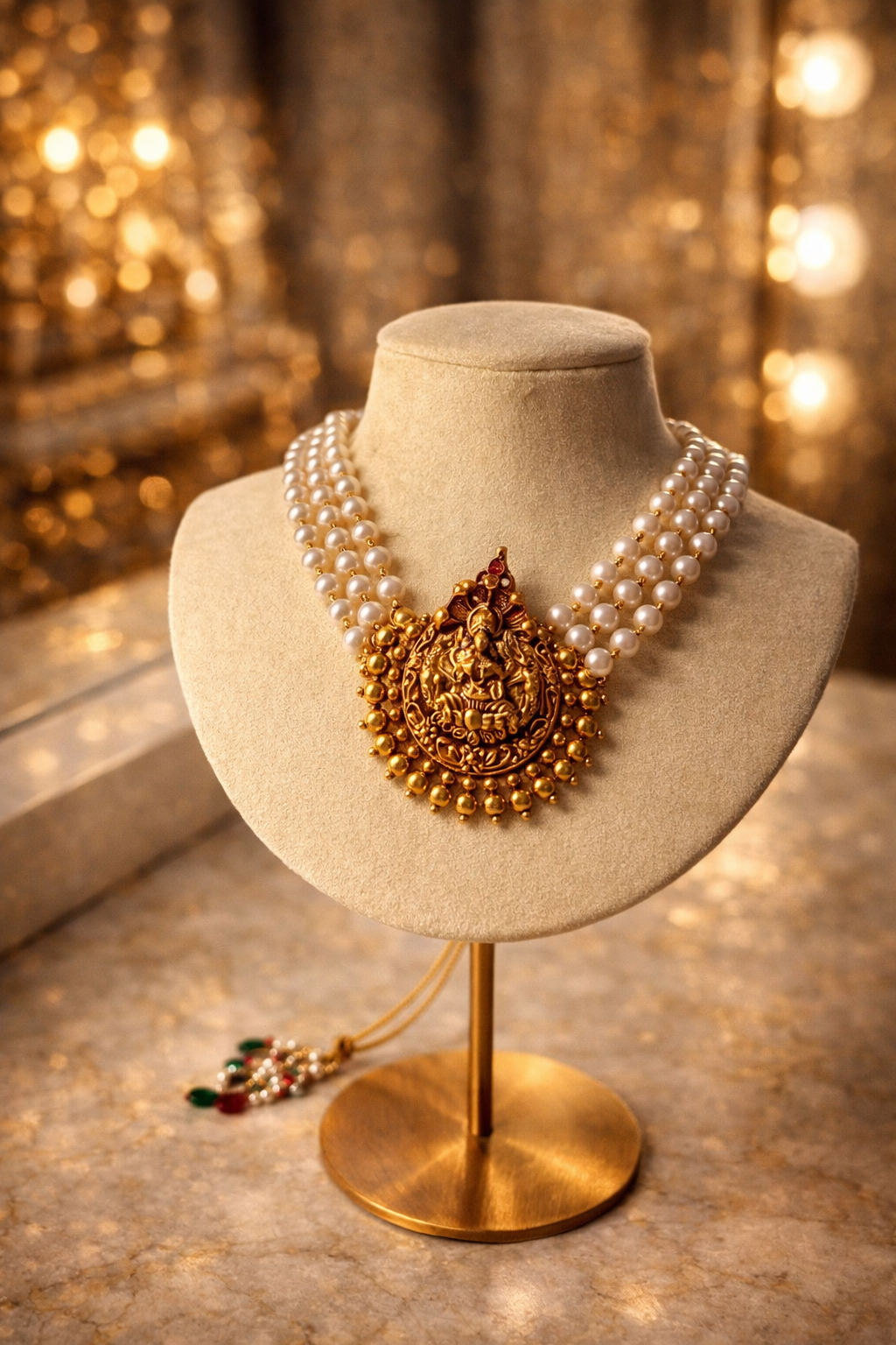 TEMPLE PEARL HERITAGE CHOKER SET