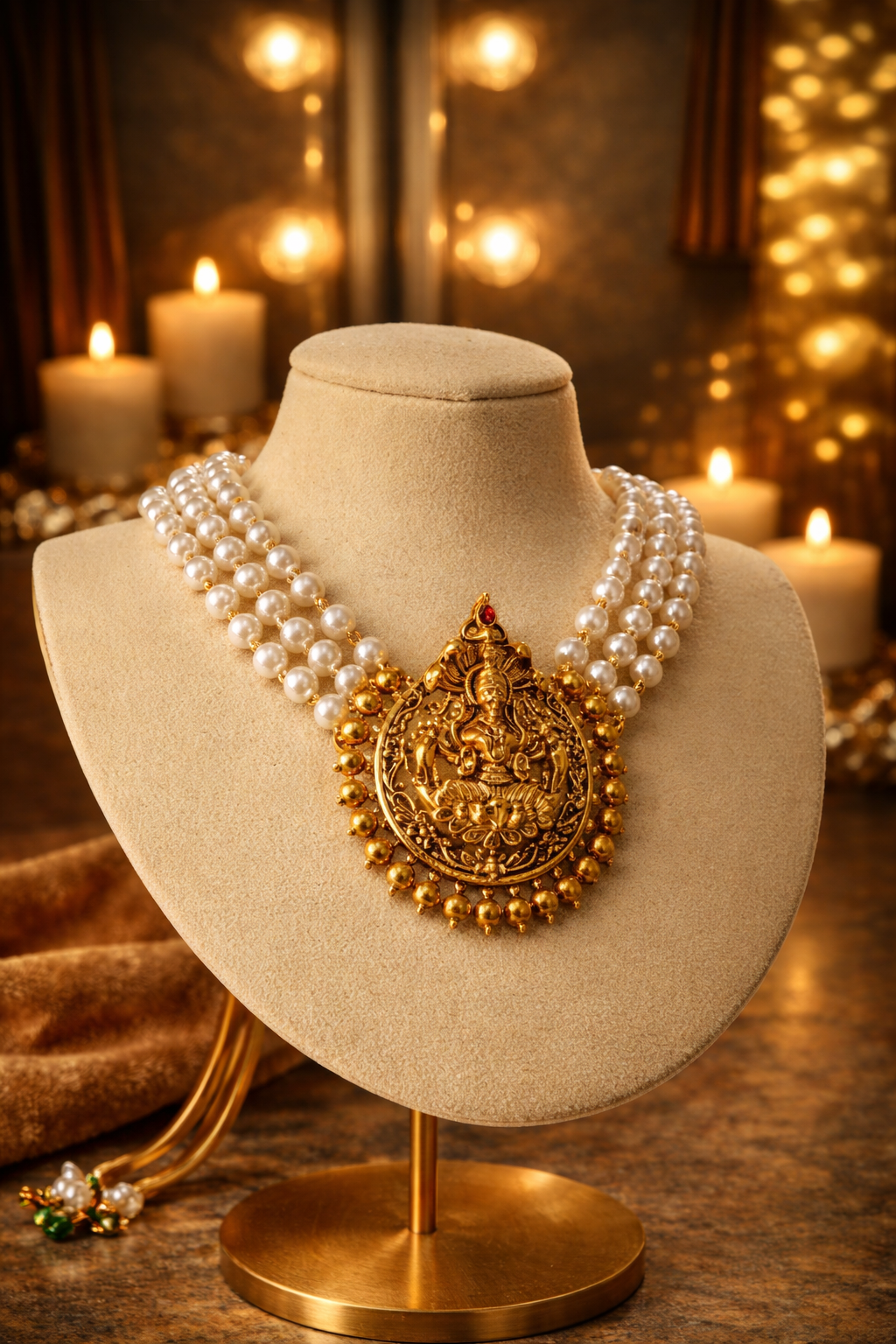 TEMPLE PEARL HERITAGE CHOKER SET