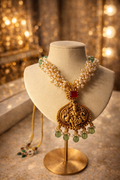 TEMPLE PEARL ANTIQUE NECKLACE SET