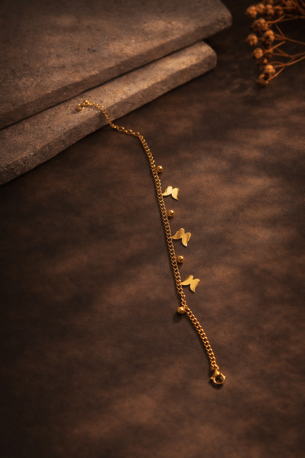 STAINLESS STEEL BUTTERFLY CHAIN BRACELET