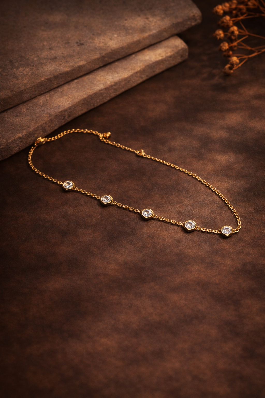 CRYSTAL BEZEL STAINLESS STEEL BRACELET