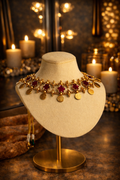 TRADITIONAL CLOVER COIN TEMPLE CHOKER