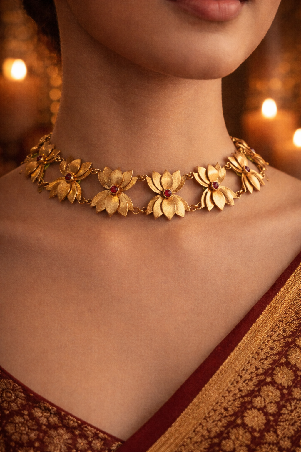 GOLDEN LOTOUS BLOOM NECKLACE