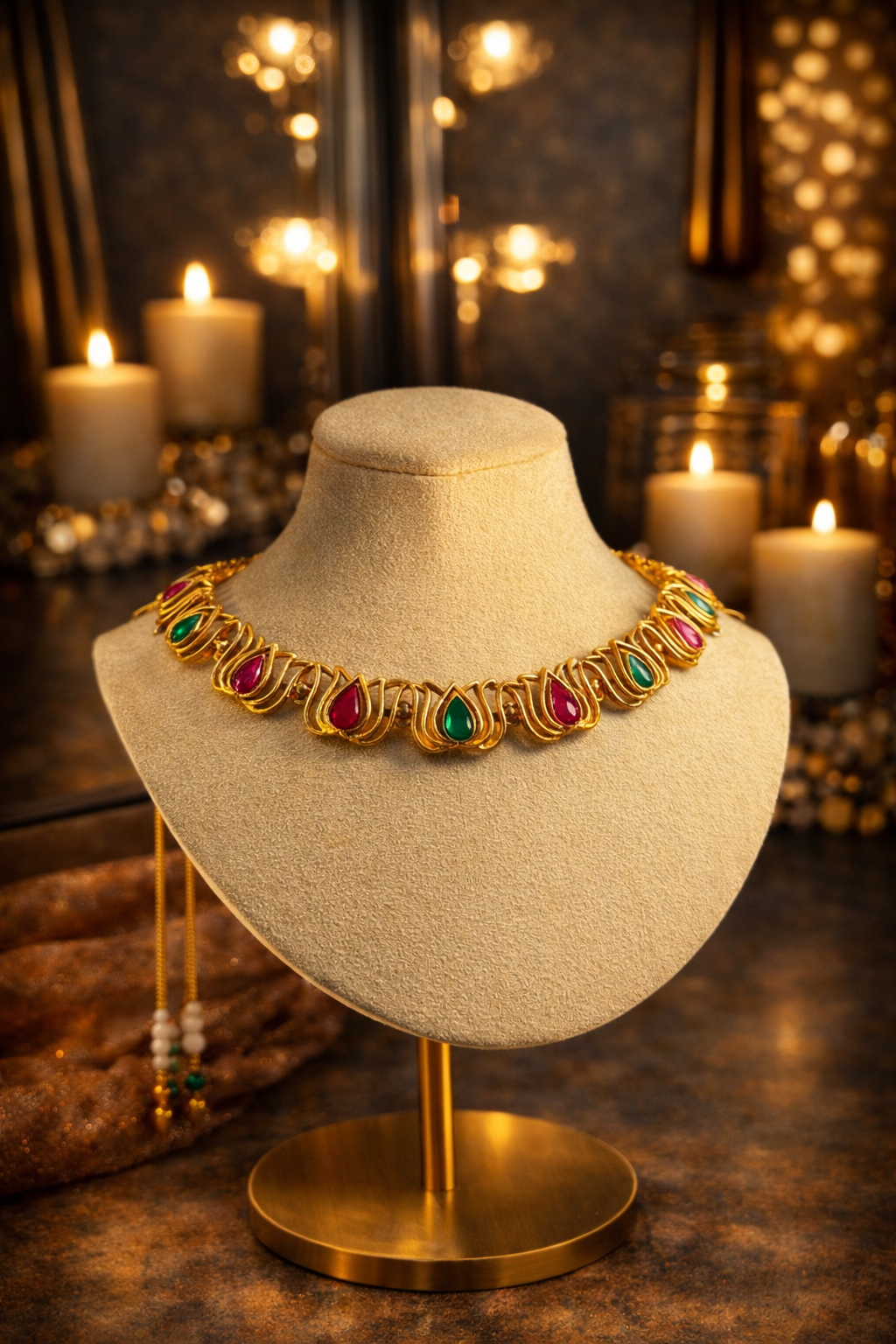 SIMPLE MULTICOLOURED LOTOUS ELEGANCE CHOKER
