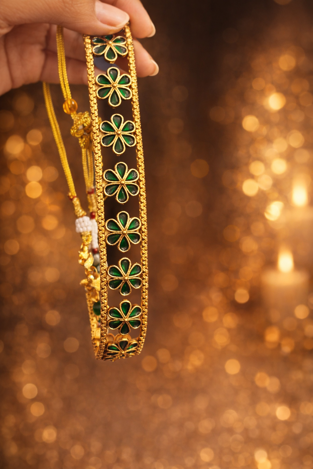 TRADITIONAL GREEN PETAL CHOKER