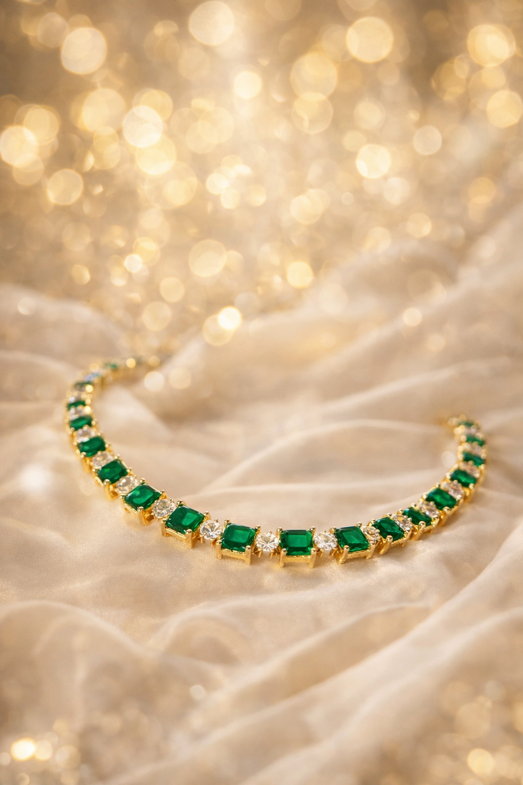 EMERALD ROYALE TENNIS NECKLACE