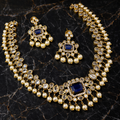 ROYAL SAPPHIRE PEARL DROP AD NECKLACE SET