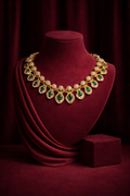 EMERALD HALO DROP NECKLACE