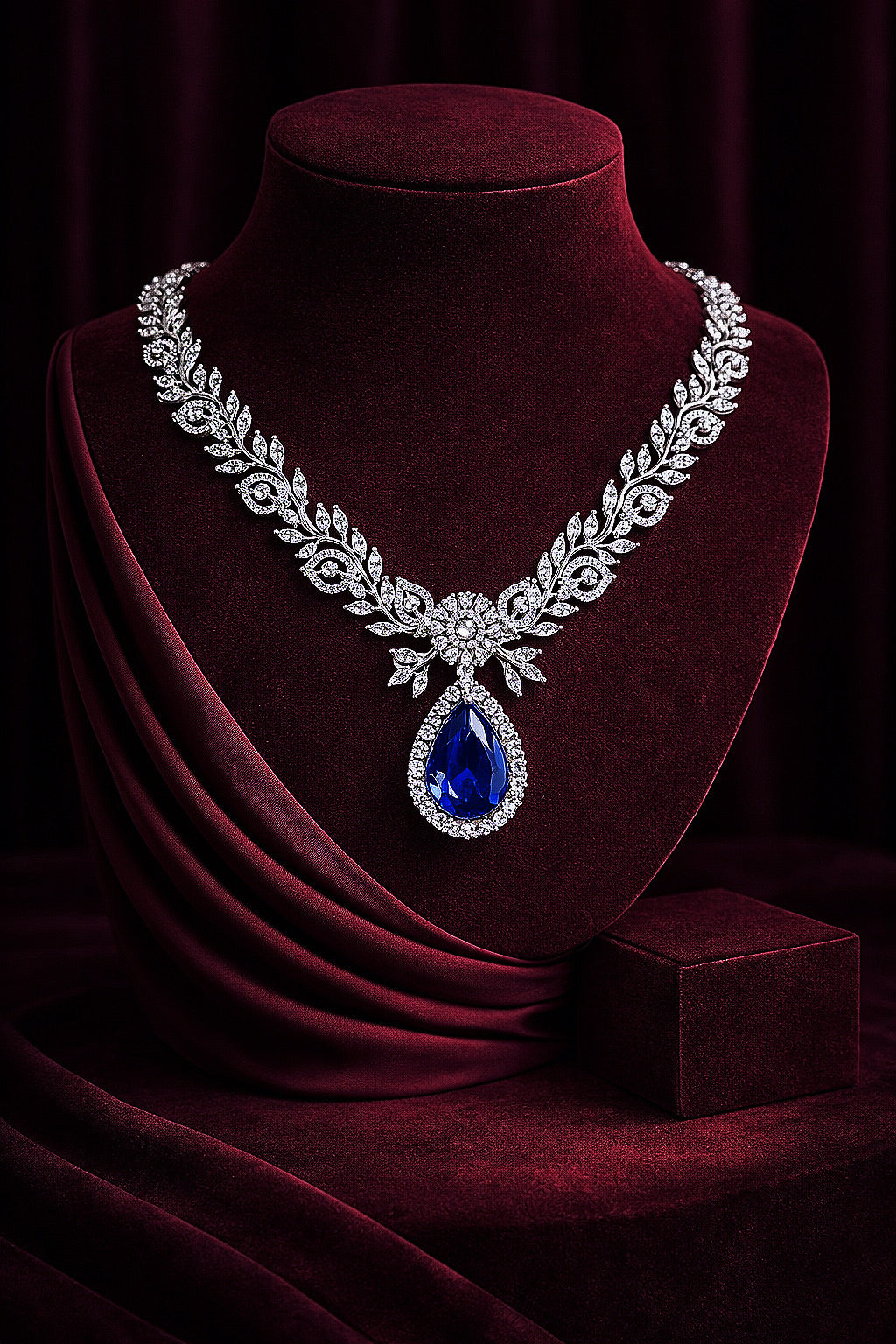 BLUE CROWN DIAMOND NECKLACE SET