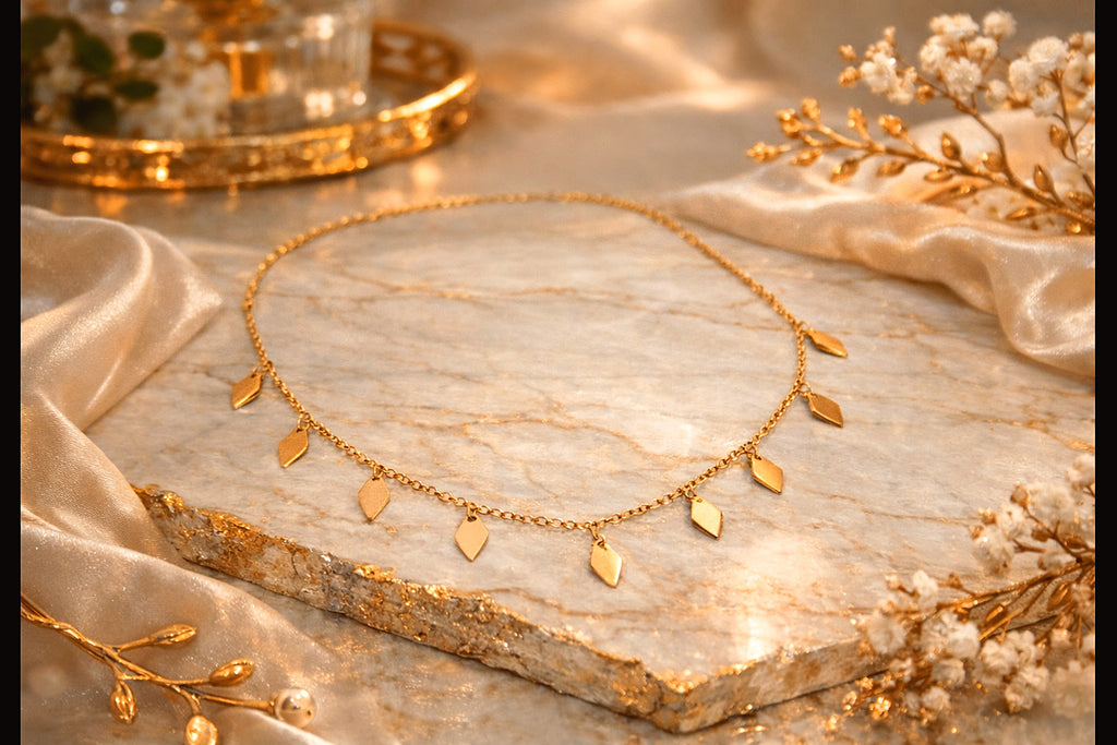 OBLIQUE STACK STAINLESS STEEL NECKLACE