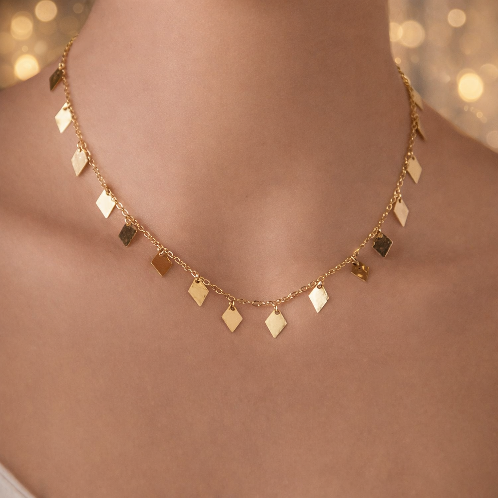 OBLIQUE STACK STAINLESS STEEL NECKLACE