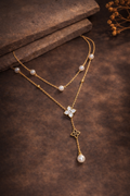 GOLDEN BLOSSOM DOUBLE LAYERED NECKLACE