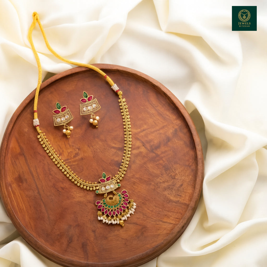 TRADITIONAL PEACOCK NECKLACE SET