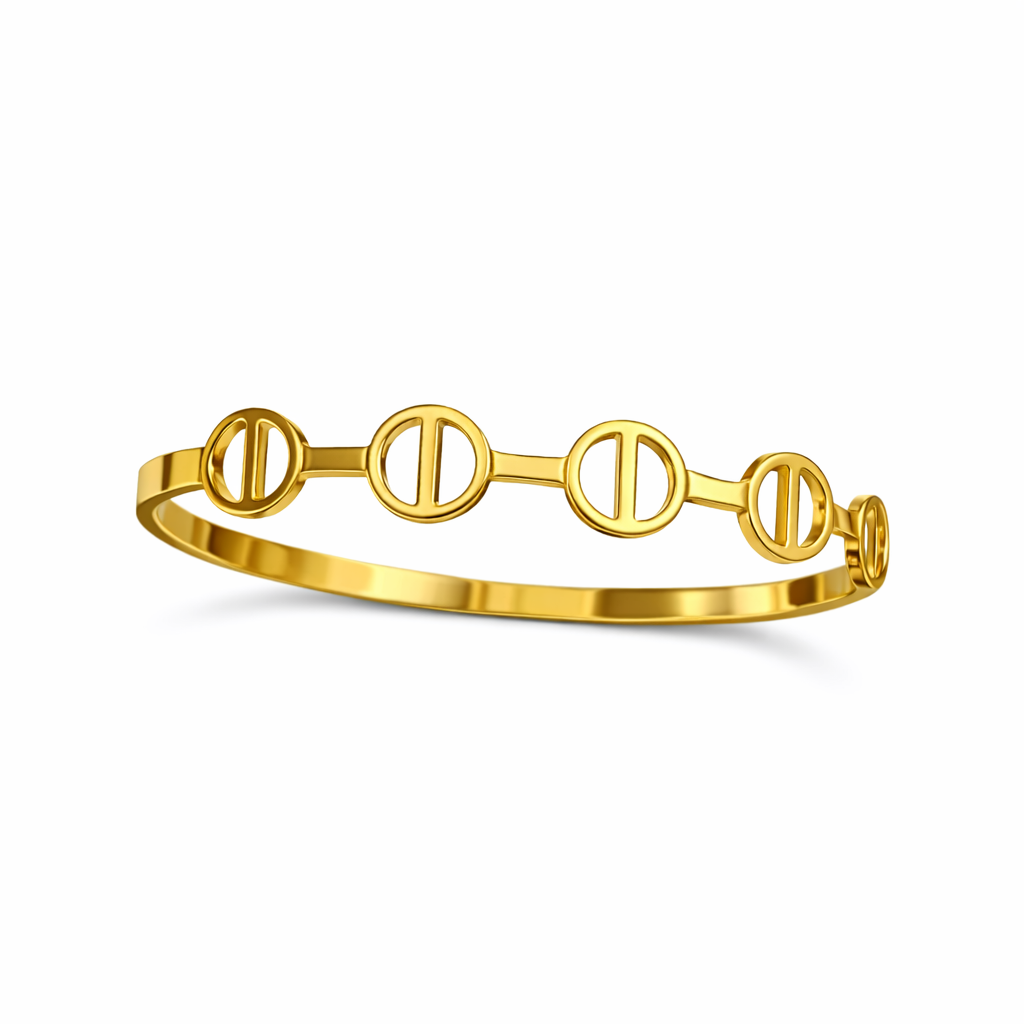 GOLDEN LUXE LINK CUFF BANGLE BRACELET