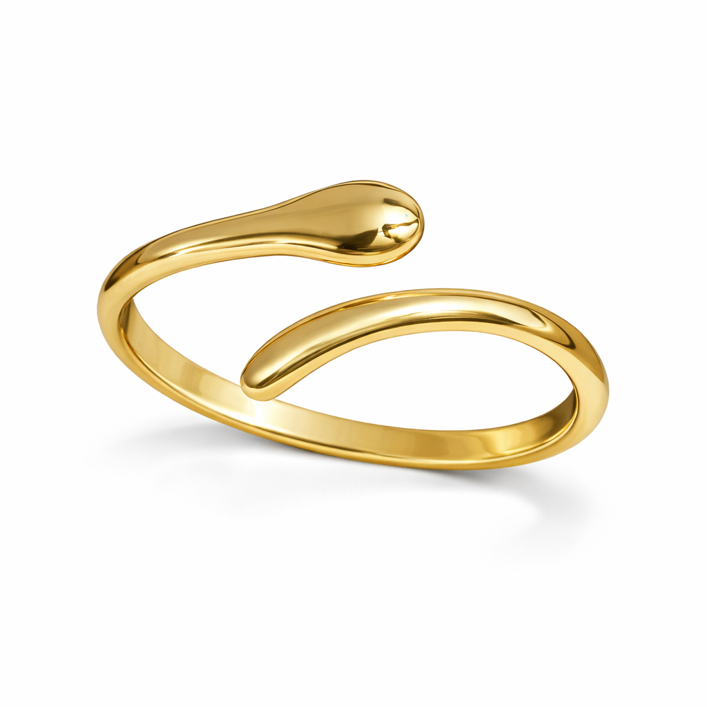 WATER DROP SHAPED OPEN BANGLE BRACELET