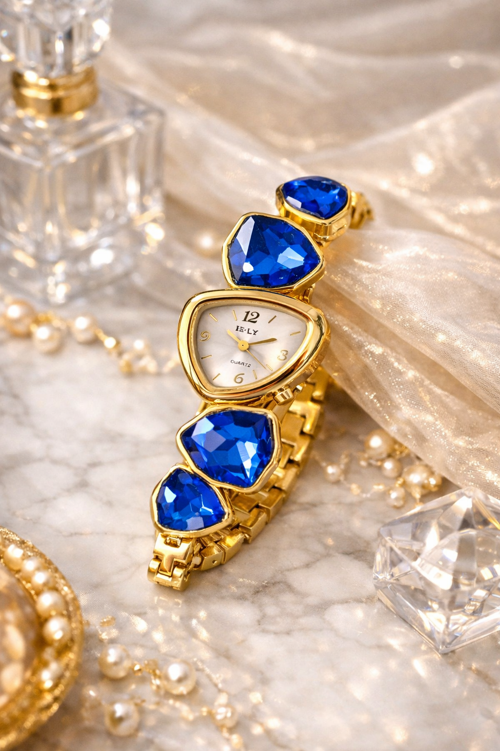 NEW CASUAL WOMEN'S BRACELET WATCH DECORATED WITH CRYSTALS,RHINESTONES EMBELLISHED STRAPS ALLOY WATCH