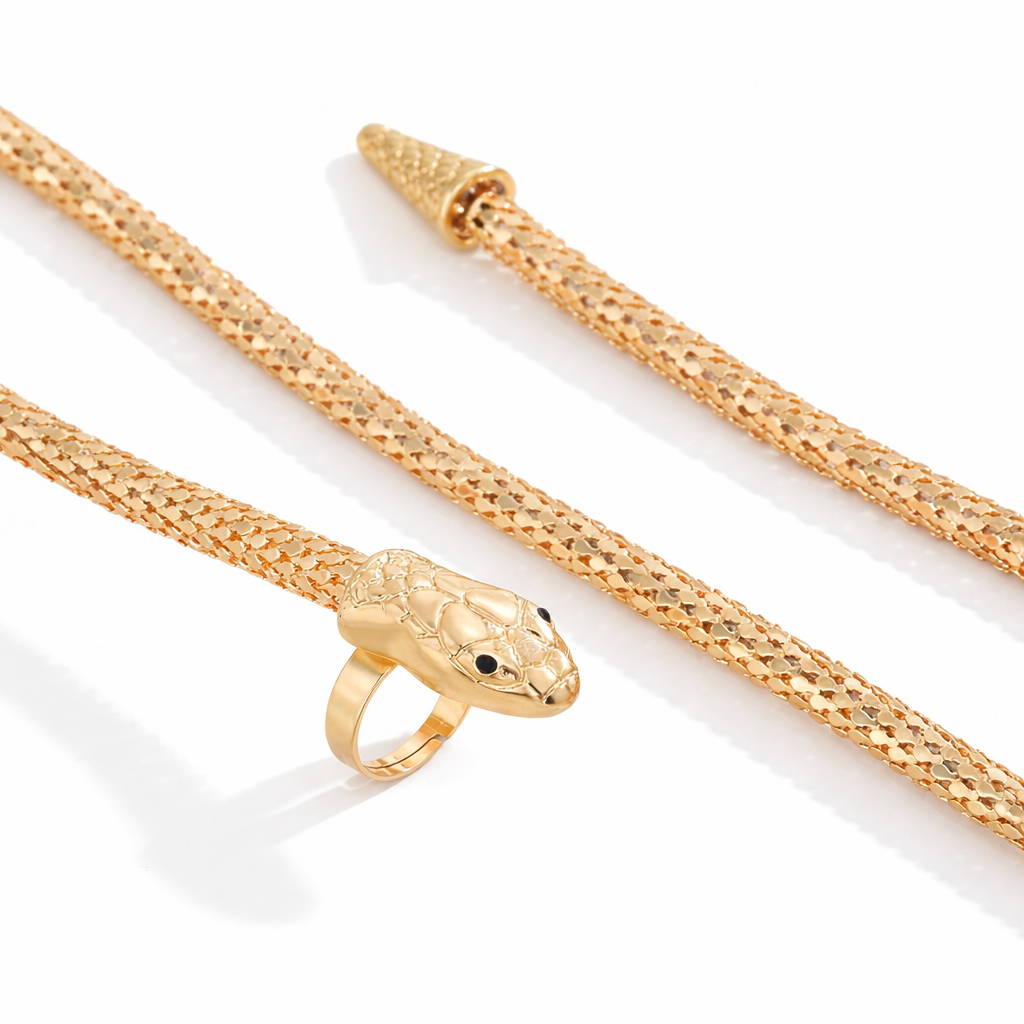 METALLIC SNAKE WRAP AROUND FINGER BRACELET