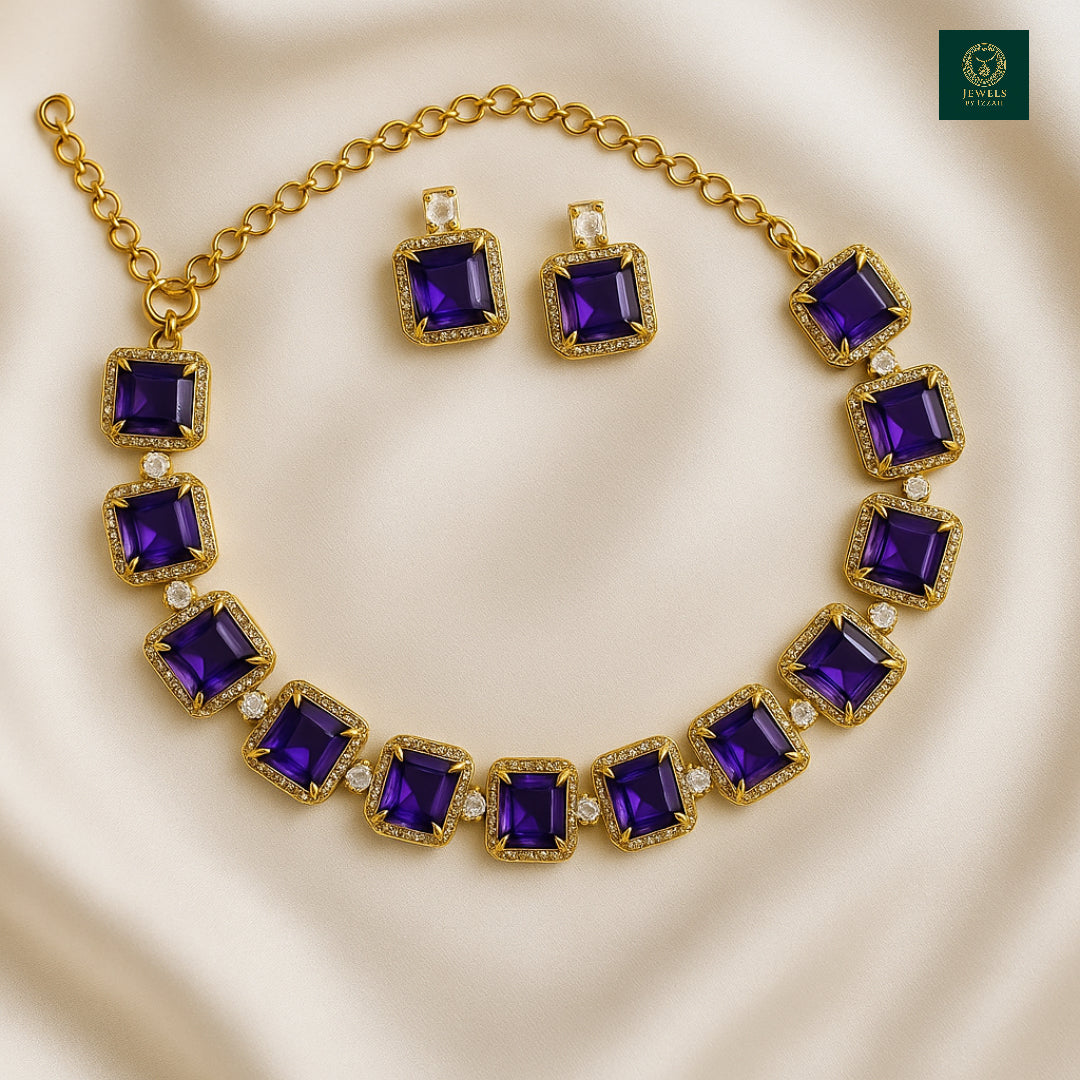 VICTORIAN JEWELRY SET IN PURPLE