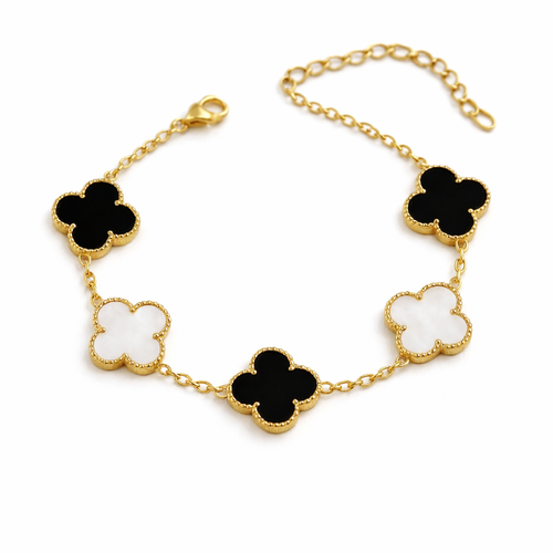 BLACK&WHITE CLOVER BRACELET