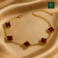 DEEP RED CLOVER BRACELET