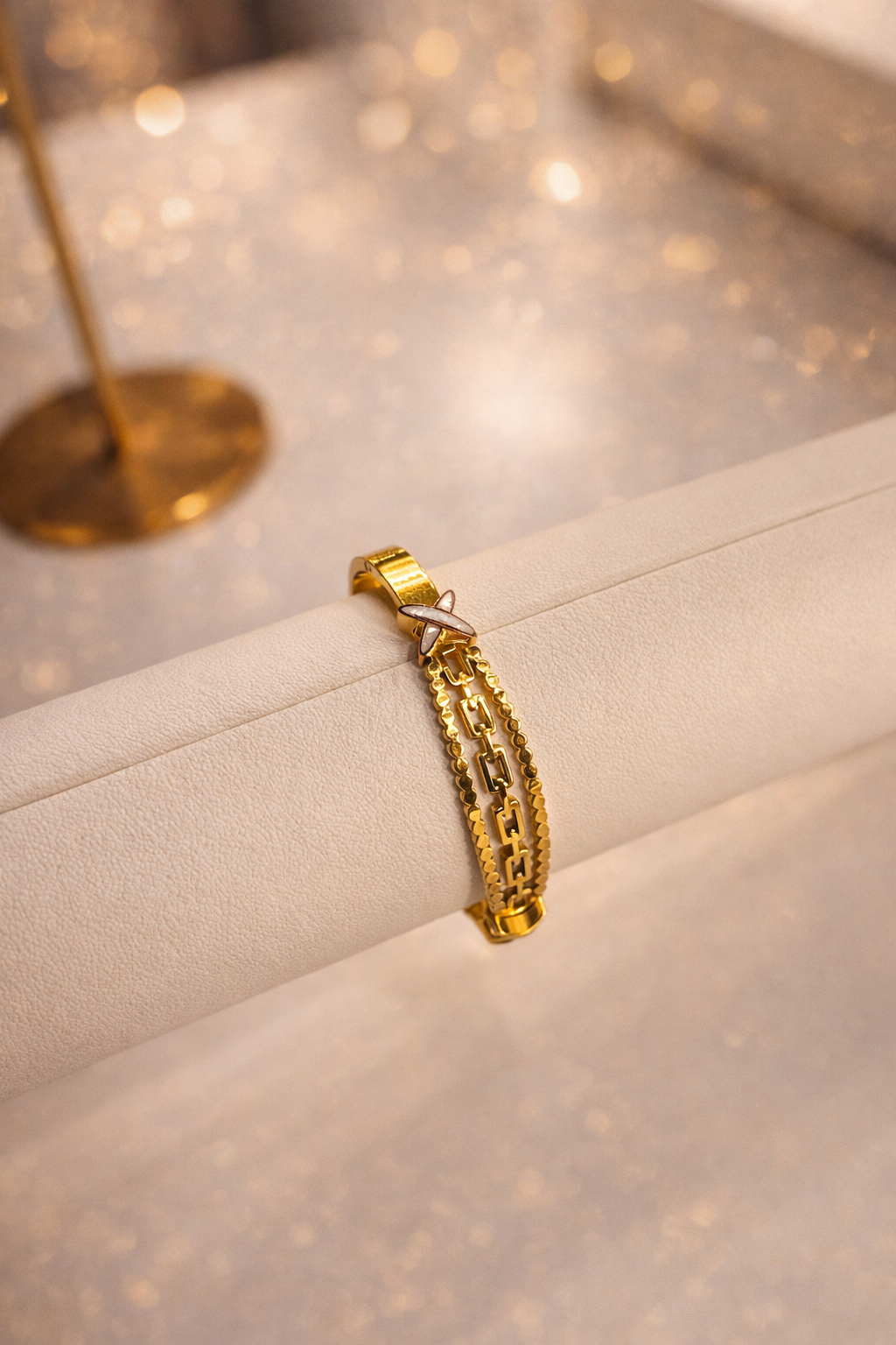 INFINITY EDGE OPEN BANGLE BRACELET