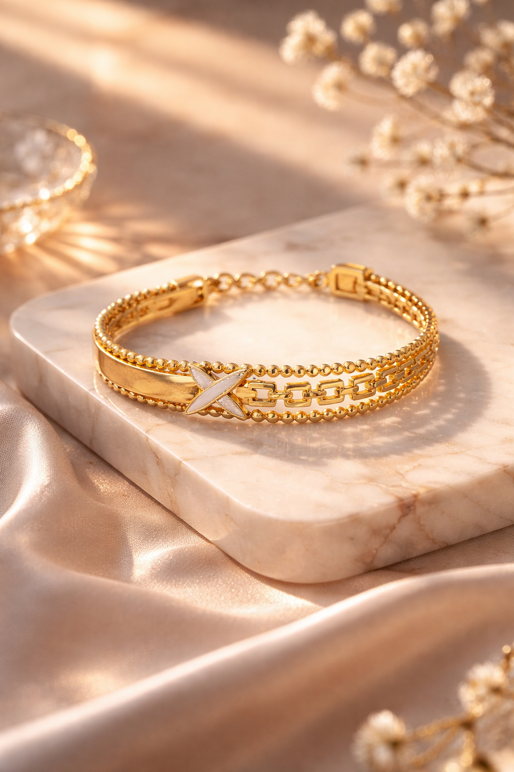 INFINITY EDGE OPEN BANGLE BRACELET
