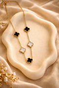 BLACK&WHITE CLOVER NECKLACE