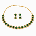 AD STONE CLASSIC GREEN ELEGANCE-NECKLACE SET WITH EARRINGS