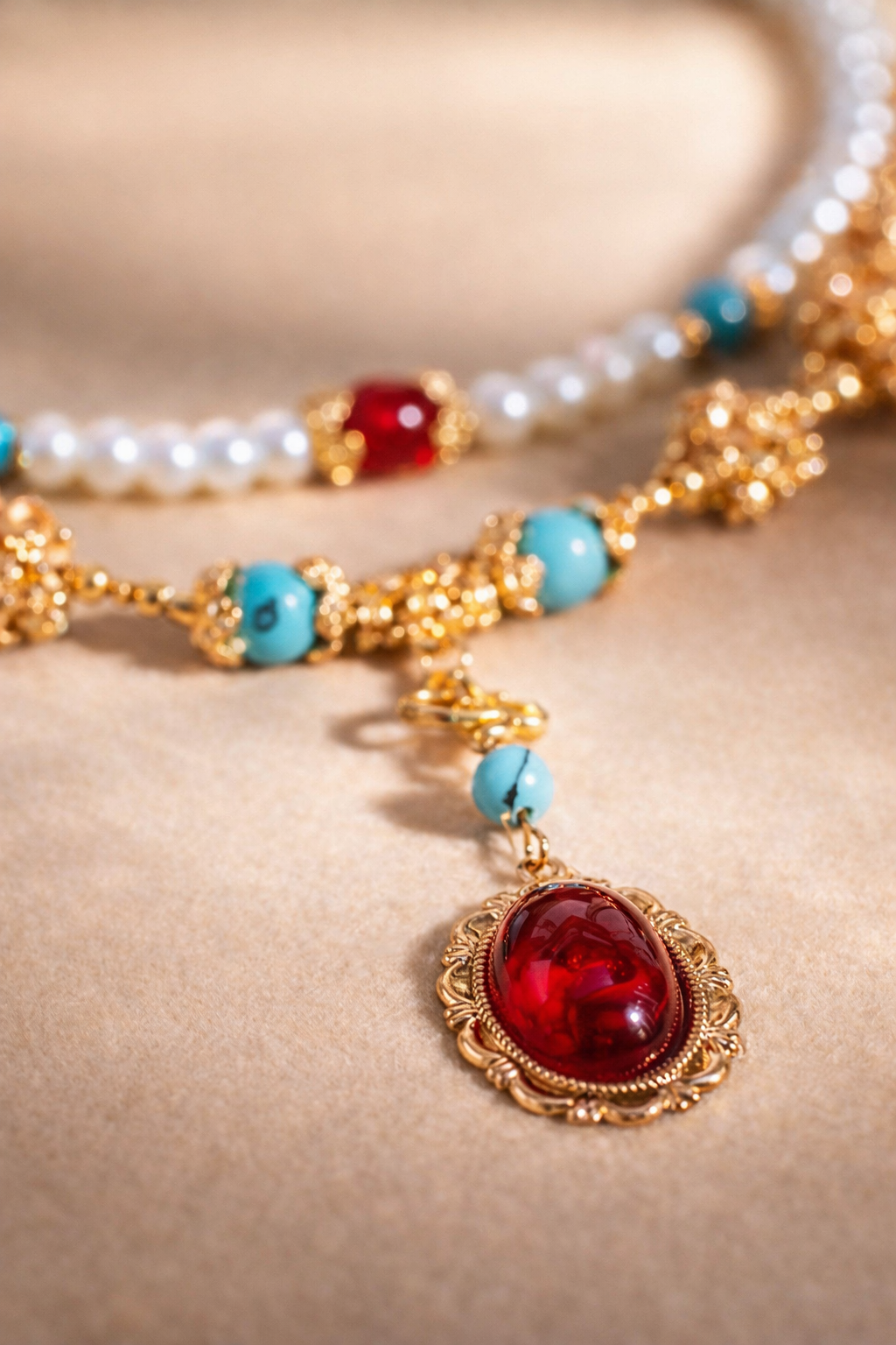 VINTAGE DOUBLE-LAYERED TASSEL NECKLACE