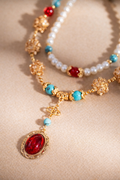 VINTAGE DOUBLE-LAYERED TASSEL NECKLACE