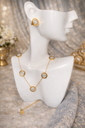 ROUND PENDANT NECKLACE WITH CRYSTAL ACCENTS
